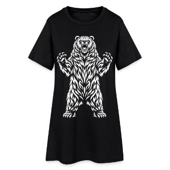 Grizzli tribal – Motif mystique d’animal sauvage - Robe T-shirt Femme - noir - Devant