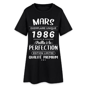 40-jähriges Jubiläum – März 1986 Perfektion - Frauen T-Shirt-Kleid - Schwarz - Vorne