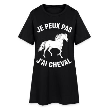 Je Peux Pas J'ai Cheval - Robe T-shirt Femme - noir - Devant