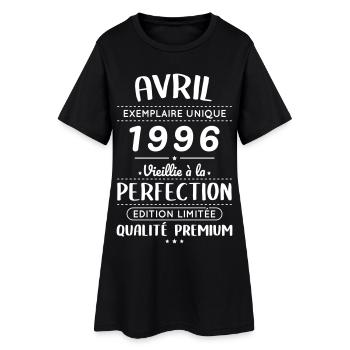 Anniversaire 30 ans - Avril 1996 Perfection - Robe T-shirt Femme - noir - Devant