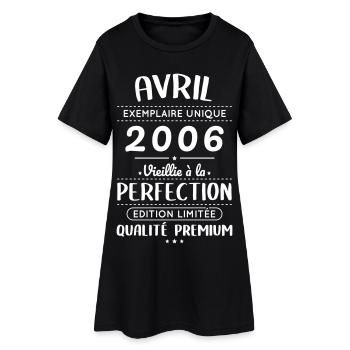 20-jähriges Jubiläum – April 2006 Perfektion - Frauen T-Shirt-Kleid - Schwarz - Vorne