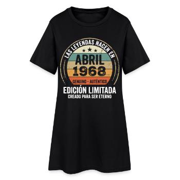 Avril 1968 Cadeau 58e Anniversaire Avril 1968 - Robe T-shirt Femme - noir - Devant