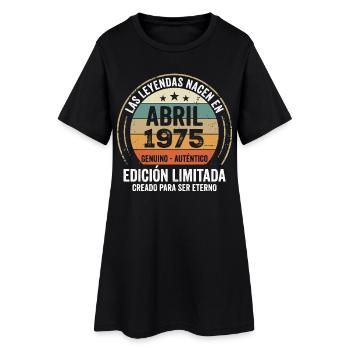 Avril 1975 Cadeau 51e Anniversaire Avril 1975 - Robe T-shirt Femme - noir - Devant