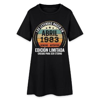 Avril 1983 Cadeau 43e Anniversaire Avril 1983 - Robe T-shirt Femme - noir - Devant