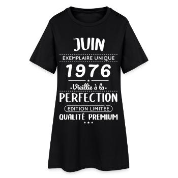 Anniversaire 50 ans - Juin 1976 Perfection - Robe T-shirt Femme - noir - Devant