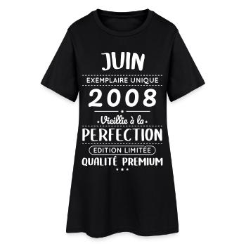 Anniversaire 18 ans - Juin 2008 Perfection - Robe T-shirt Femme - noir - Devant