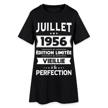 Anniversaire 70 ans - Juillet 1956 Perfection - Robe T-shirt Femme - noir - Devant
