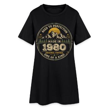 1980 Fête Anniversaire 1980 - Né en 1980 - Robe T-shirt Femme - noir - Devant