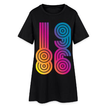 86 Eight Six 1986 - Frauen T-Shirt-Kleid - Schwarz - Vorne