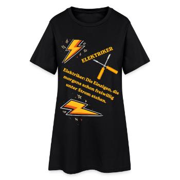 Elektriker T-Shirt Lustiges Geschenk Beruf Humor!! - Frauen T-Shirt-Kleid - Schwarz - Vorne