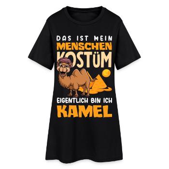 Menschen Kostüm Eigentlich Bin Ich Kamel Fasching - Frauen T-Shirt-Kleid - Schwarz - Vorne