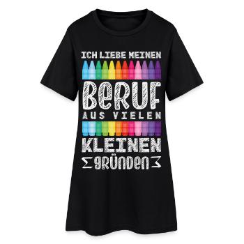 Erzieherin Liebe Beruf Kleine Gründe Kita Spruch - Frauen T-Shirt-Kleid - Schwarz - Vorne
