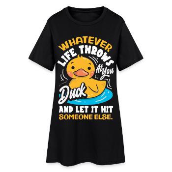 Motifs drôles de canards Citons amoureux de canards - Robe T-shirt Femme - noir - Devant