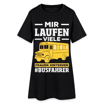 Busfahrer Frauen Hinterher Spruch - Frauen T-Shirt-Kleid - Schwarz - Vorne