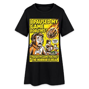 J’ai mis ma partie en pause – Humour horrifique des parents joueurs - Robe T-shirt Femme - noir - Devant