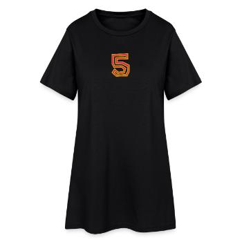 5. 5 ANS. 5e ANNIVERSAIRE. ANNIVERSAIRE 5 ANS - Robe T-shirt Femme - noir - Devant