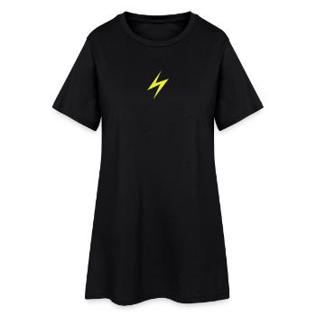 Logo éclair foudre - Robe T-shirt Femme - noir - Devant