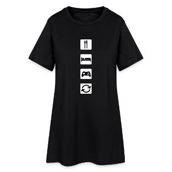 Eat Sleep Game Repeat - Robe T-shirt Femme - noir - Devant