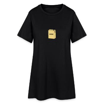 Safttüte, Juice - Frauen T-Shirt-Kleid - Schwarz - Vorne