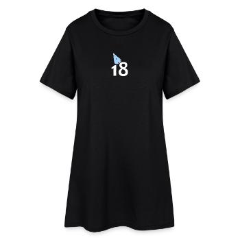 tolle Prints, 18 Geburtstagshütchen - Frauen T-Shirt-Kleid - Schwarz - Vorne