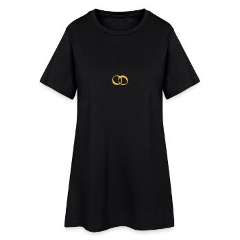 Eheringe - Frauen T-Shirt-Kleid - Schwarz - Vorne