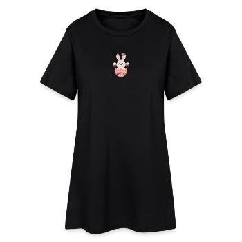 Lapin Paques Rose dans Œuf - Robe T-shirt Femme - noir - Devant