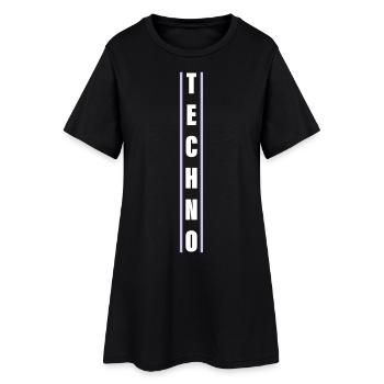 Techno - Robe T-shirt Femme - noir - Devant