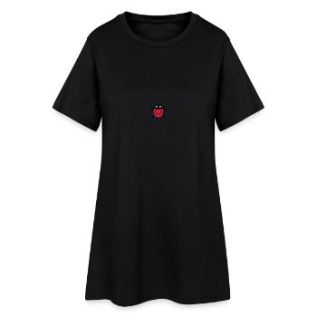 Marienkäfer / ladybug (3c) - Frauen T-Shirt-Kleid - Schwarz - Vorne