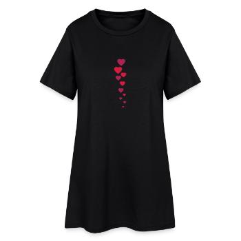herzen - Robe T-shirt Femme - noir - Devant