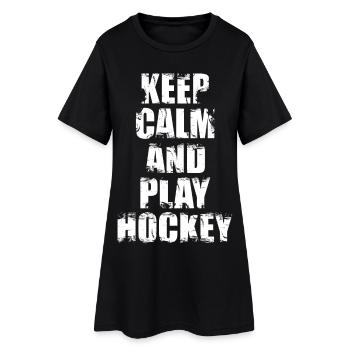 Keep Calm And Play Hockey - Frauen T-Shirt-Kleid - Schwarz - Vorne