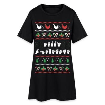Joyeux Noël - ASL Langue des signes américaine I - Robe T-shirt Femme - noir - Devant