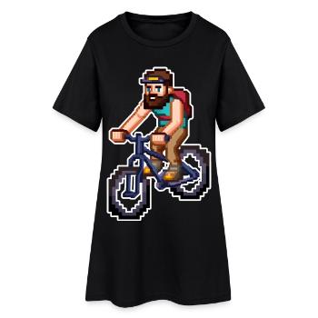 Mountain Bike Pixel Art - Women’s T-Shirt Dress - black - Front