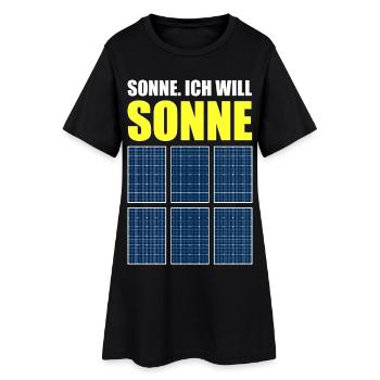 Sonne, Photovoltaik, Solarzelle, Sommerfans, Strom - Frauen T-Shirt-Kleid - Schwarz - Vorne