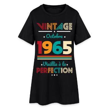 60th Birthday - Vintage - October 1965 - Women’s T-Shirt Dress - black - Front