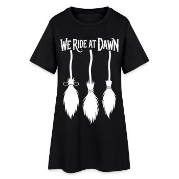 Balai de sorcière au lever du soleil - Robe T-shirt Femme - noir - Devant