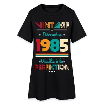 Anniversaire 40 ans - Vintage - Décembre 1985 - Robe T-shirt Femme - noir - Devant