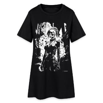 Crâne Visage Urban Hero - Robe T-shirt Femme - noir - Devant