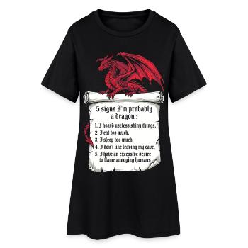 5 Signs I am Probably a Dragon Lover - Women’s T-Shirt Dress - black - Front