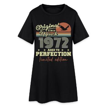 Anniversaire Mars 1972 - Robe T-shirt Femme - noir - Devant