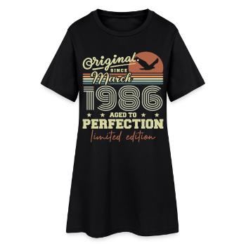Anniversaire Mars 1986 - Robe T-shirt Femme - noir - Devant