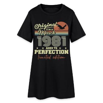 Anniversaire Mars 1981 - Robe T-shirt Femme - noir - Devant