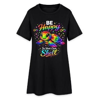 Choose To Be Happy Spruch Mental Health Retro Desi - Frauen T-Shirt-Kleid - Schwarz - Vorne