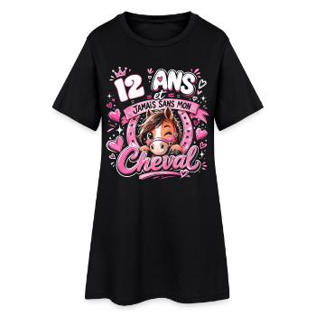 Hello Twelve 12 Ans Est 2014 Anniversaire - Robe T-shirt Femme - noir - Devant