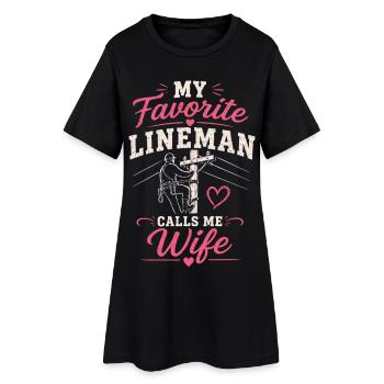 Fière épouse d’un électricien - Robe T-shirt Femme - noir - Devant