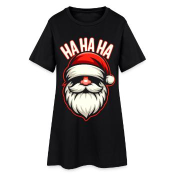 Santa Lachen HAHA Design - Frauen T-Shirt-Kleid - Schwarz - Vorne