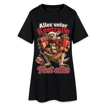 Alles unter Kontrolle, Fast alles - Frauen T-Shirt-Kleid - Schwarz - Vorne