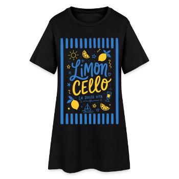 Limoncello - Frauen T-Shirt-Kleid - Schwarz - Vorne