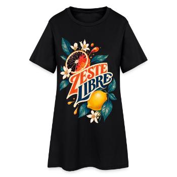 Zeste Libre Citrus Florilège - Robe T-shirt Femme - noir - Devant
