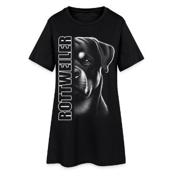 Portrait de rottweiler avec lettrage - Robe T-shirt Femme - noir - Devant