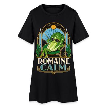 Romaine Calm Salat Wortspiel - Frauen T-Shirt-Kleid - Schwarz - Vorne